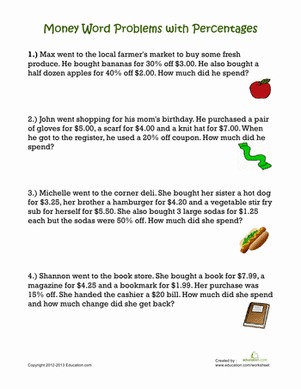 Percentage Word Problems | Worksheet 