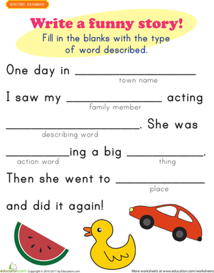 free fill in the blanks worksheet