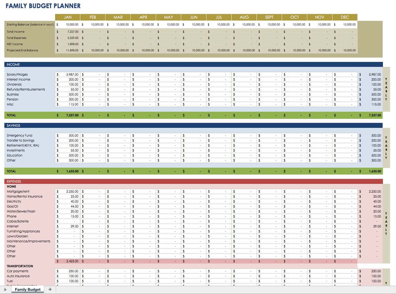 free financial planning worksheet