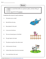 free first grade language arts worksheet