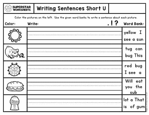 free first grade phonics worksheet