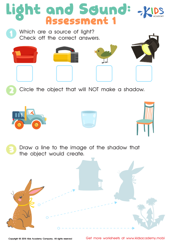 free first grade science worksheet
