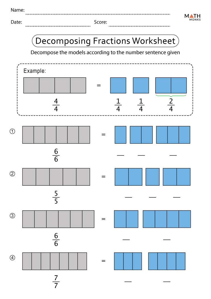 free fraction worksheet 4th grade