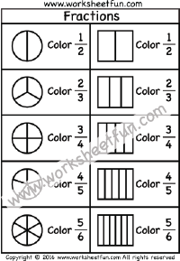 free fraction worksheet for first grade