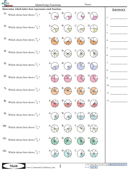 free fractions worksheet grade 3