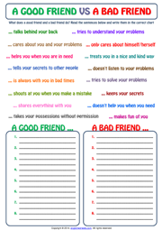 Friendship ESL Printable Worksheets and Exercises