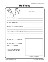 free friendship worksheet