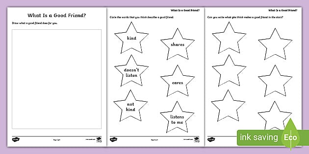 What is a Good Friend? Worksheet (Teacher-Made) - Twinkl