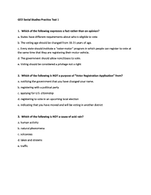 18 Printable ged practice test online Forms and Templates ...