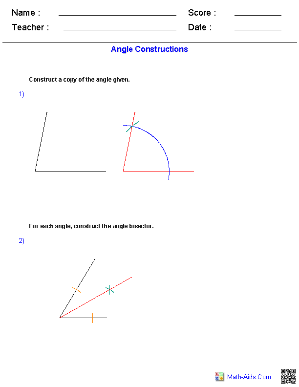 Geometry Worksheets | Constructions Worksheets