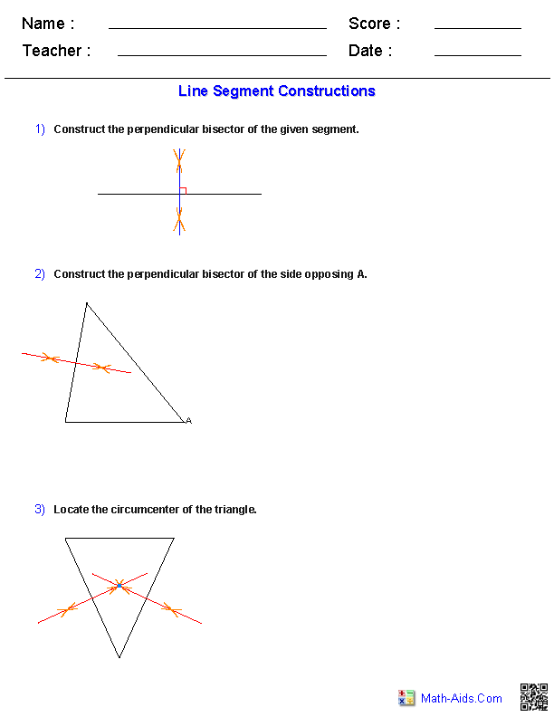 Geometry Worksheets | Constructions Worksheets