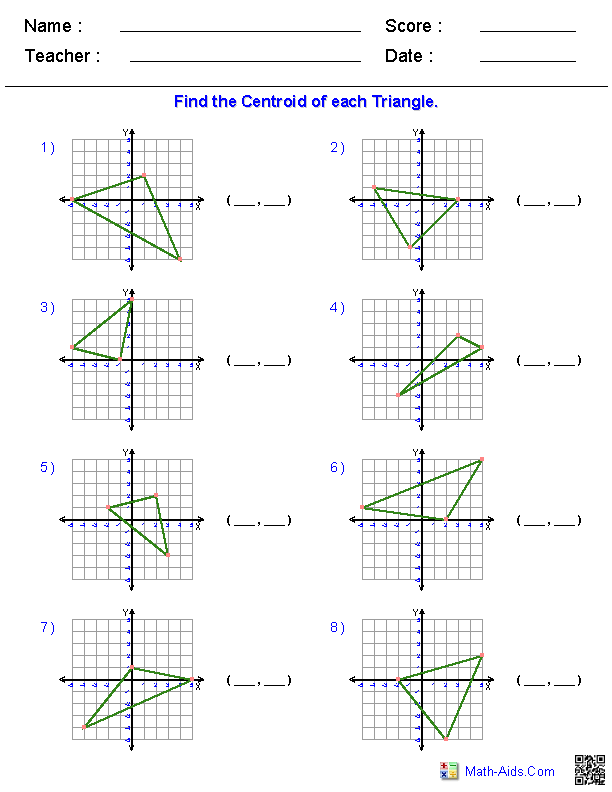 free geometry worksheet high school with answers