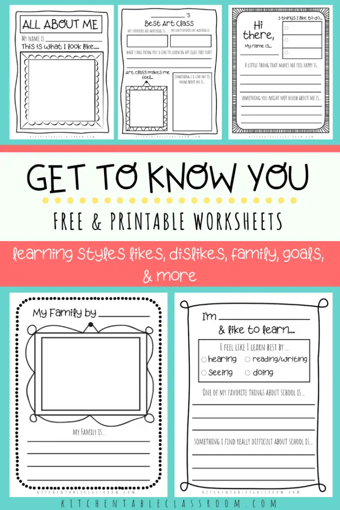free getting to know you worksheet