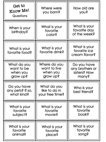 Printable Get to Know Me Questions Worksheets &  List PDF Packet ...