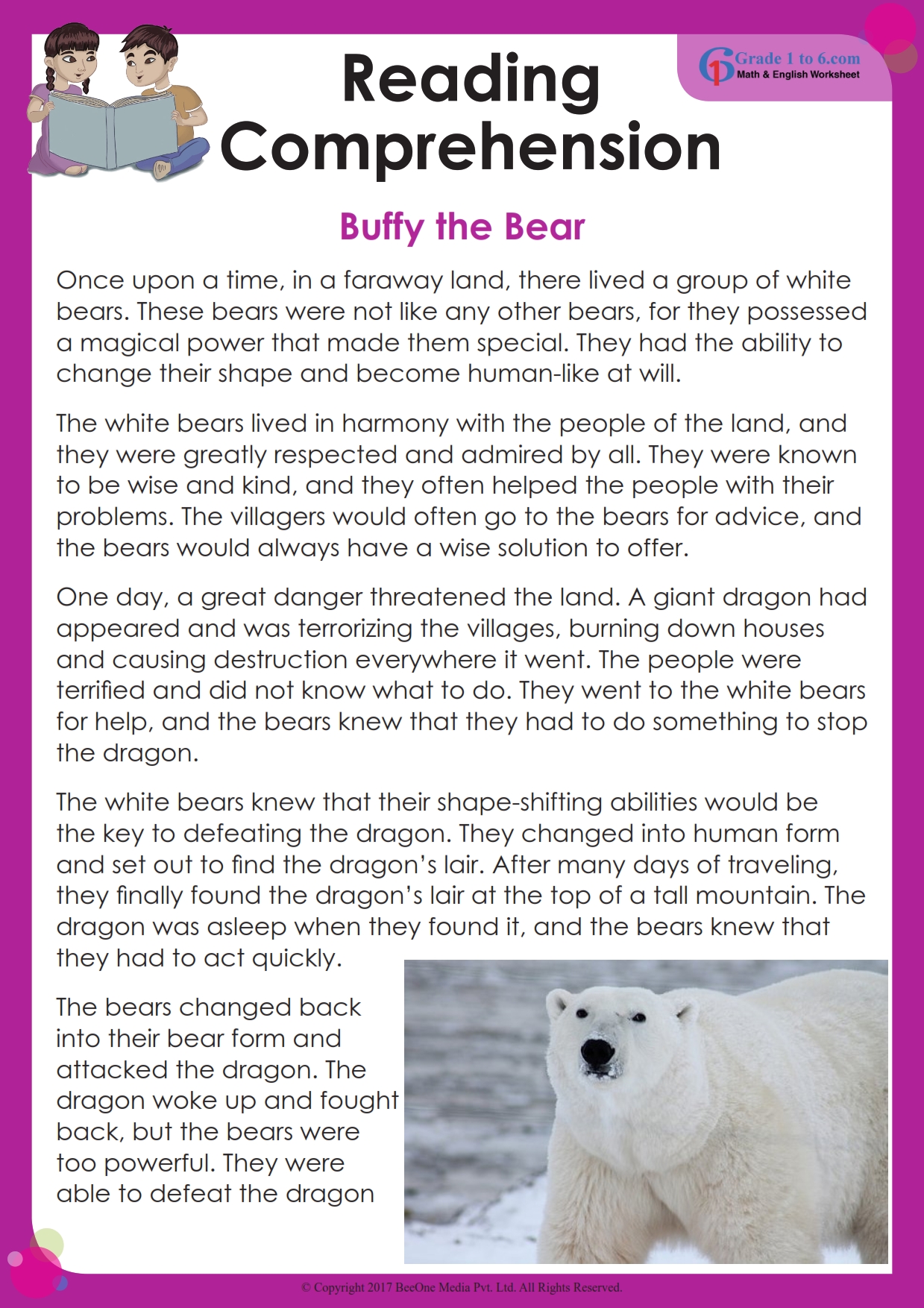 free grade 4 reading comprehension worksheet