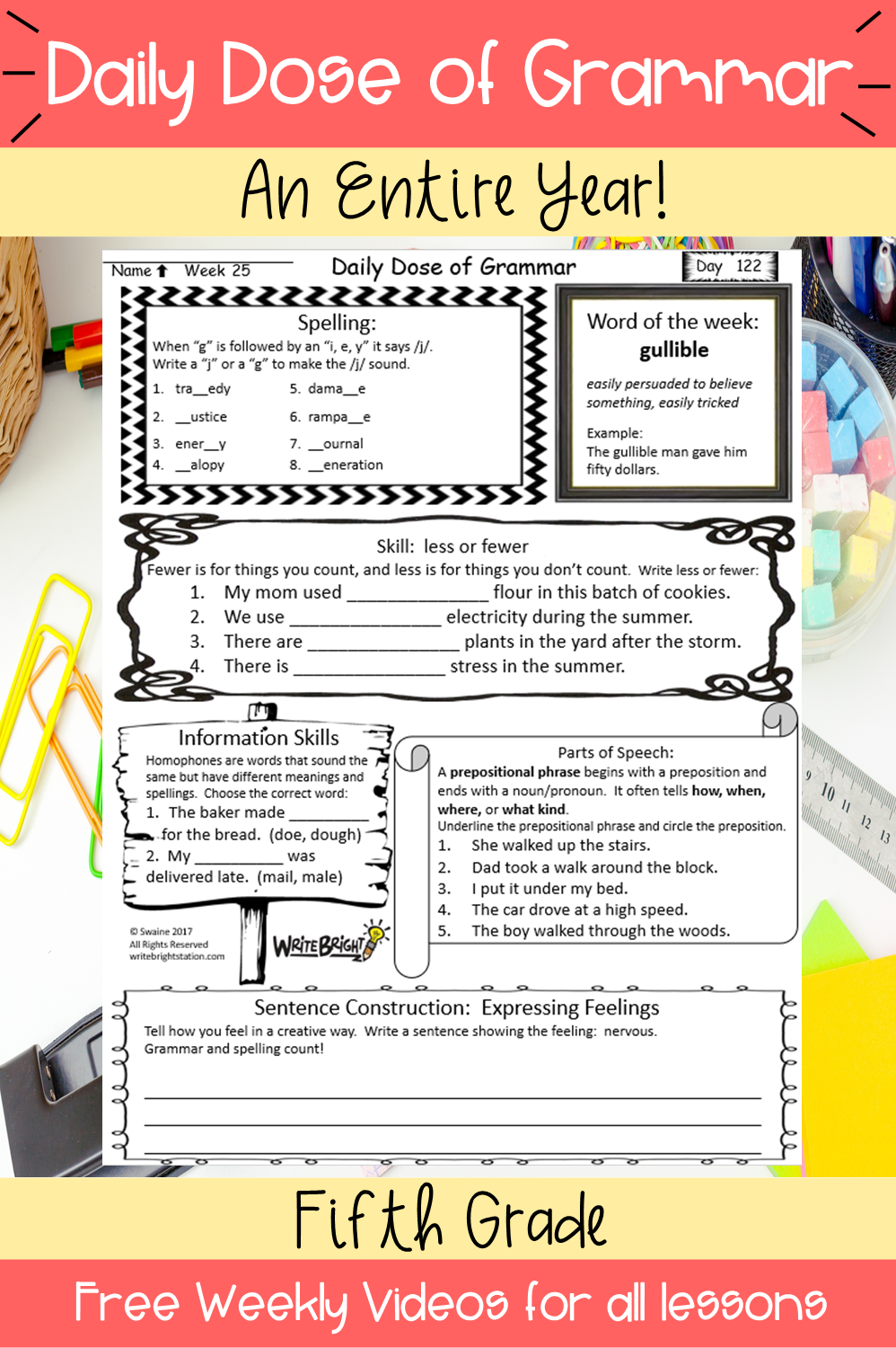 free grammar worksheet 5th grade