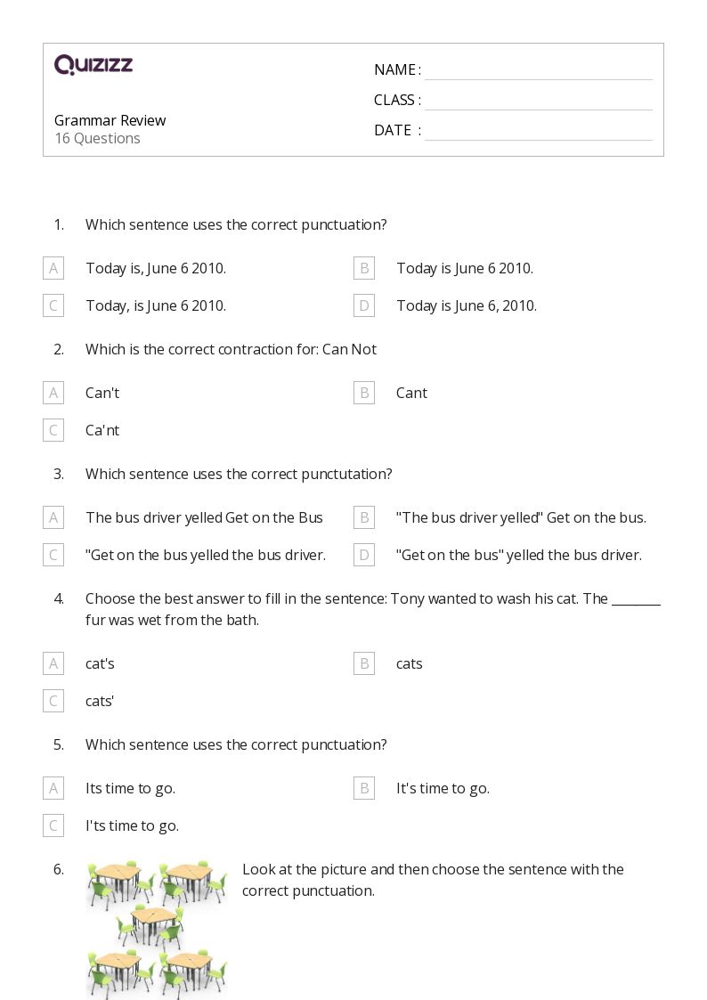 50+ Grammar worksheets for 4th Grade on Quizizz | Free &  Printable