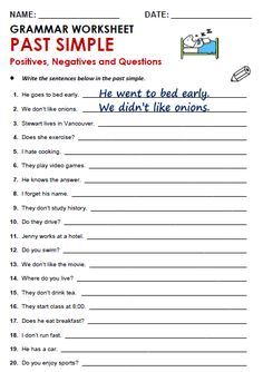 free grammar worksheet for adults