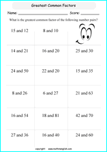 Free printable factor, multiples, factorization, prime numbers ...