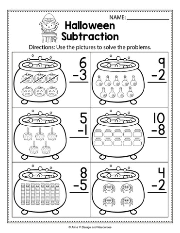 free halloween math worksheet