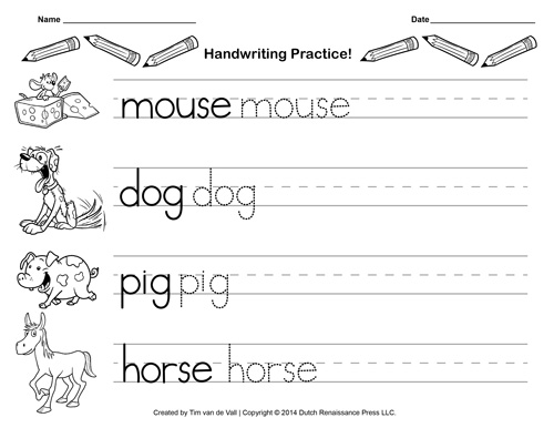 Handwriting Practice Paper for Kids | Blank PDF Templates - Tims ...