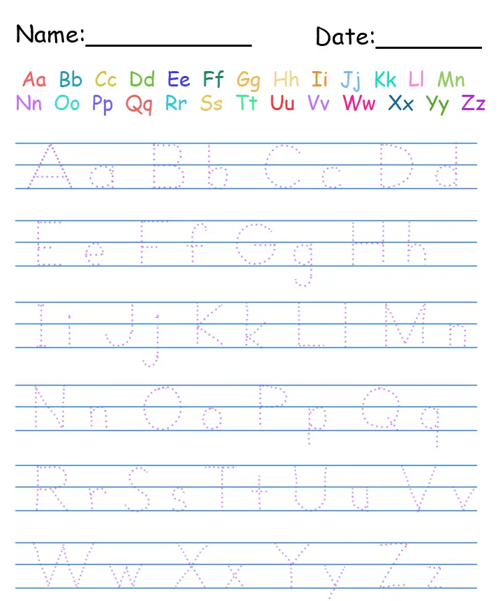 free handwriting worksheet for preschool