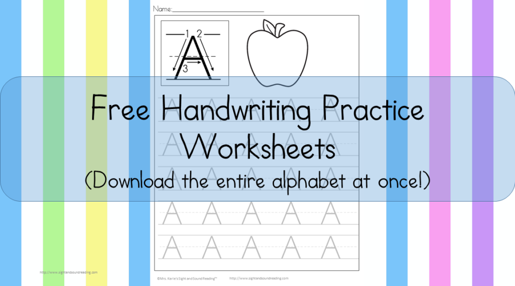 free handwriting worksheet for preschool