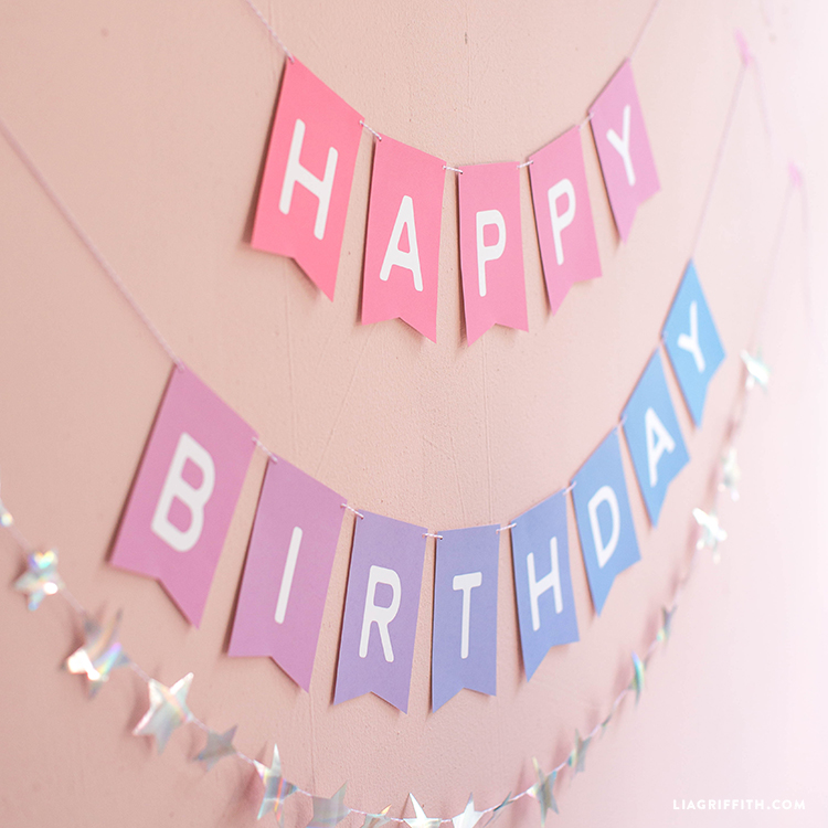 free happy birthday banner printable unicorn