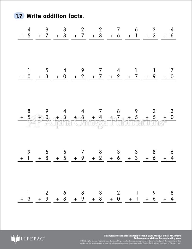 free homeschool math worksheet