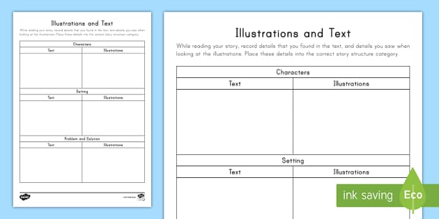 Illustrations and Text Worksheet / Worksheet (teacher made)
