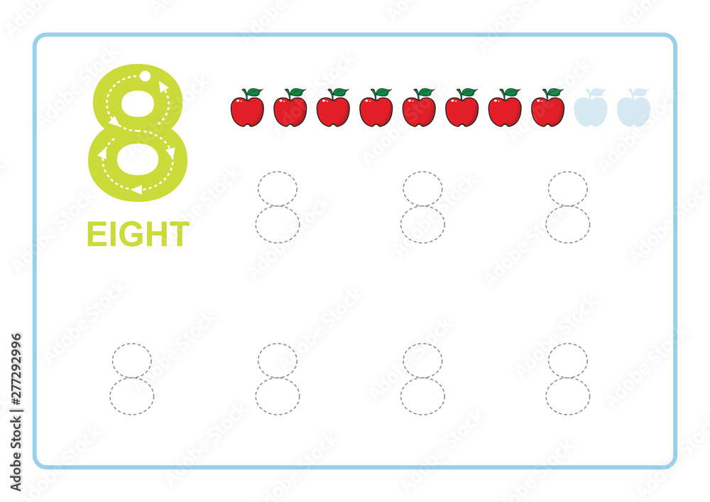Number Tracing and Writing tracing worksheet for kindergarten ...