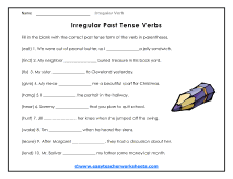 free irregular verbs worksheet