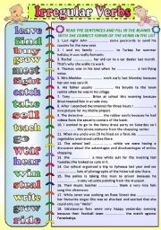 Irregular Verbs ESL Printable Worksheets and Exercises