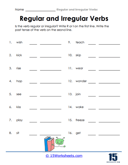 Regular and Irregular Verbs Worksheets - 15 Worksheets Library