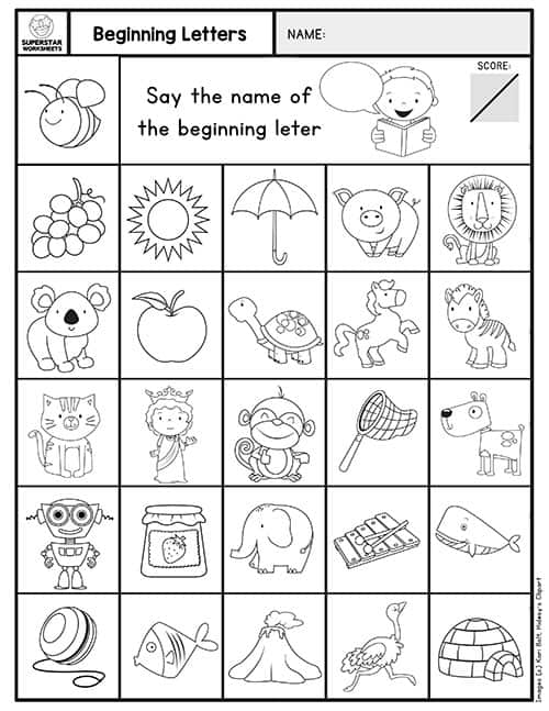 Kindergarten Assessment Worksheets -Worksheets Library