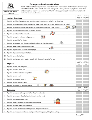 free kindergarten assessment forms