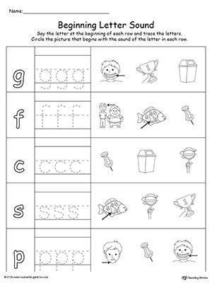 FREE* Trace and Match Beginning Letter Sound: OG Words ...