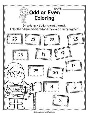free kindergarten christmas worksheet