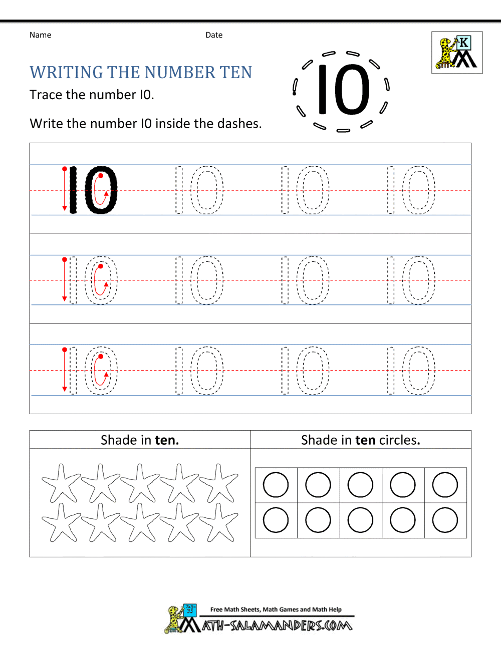 free kindergarten number worksheet
