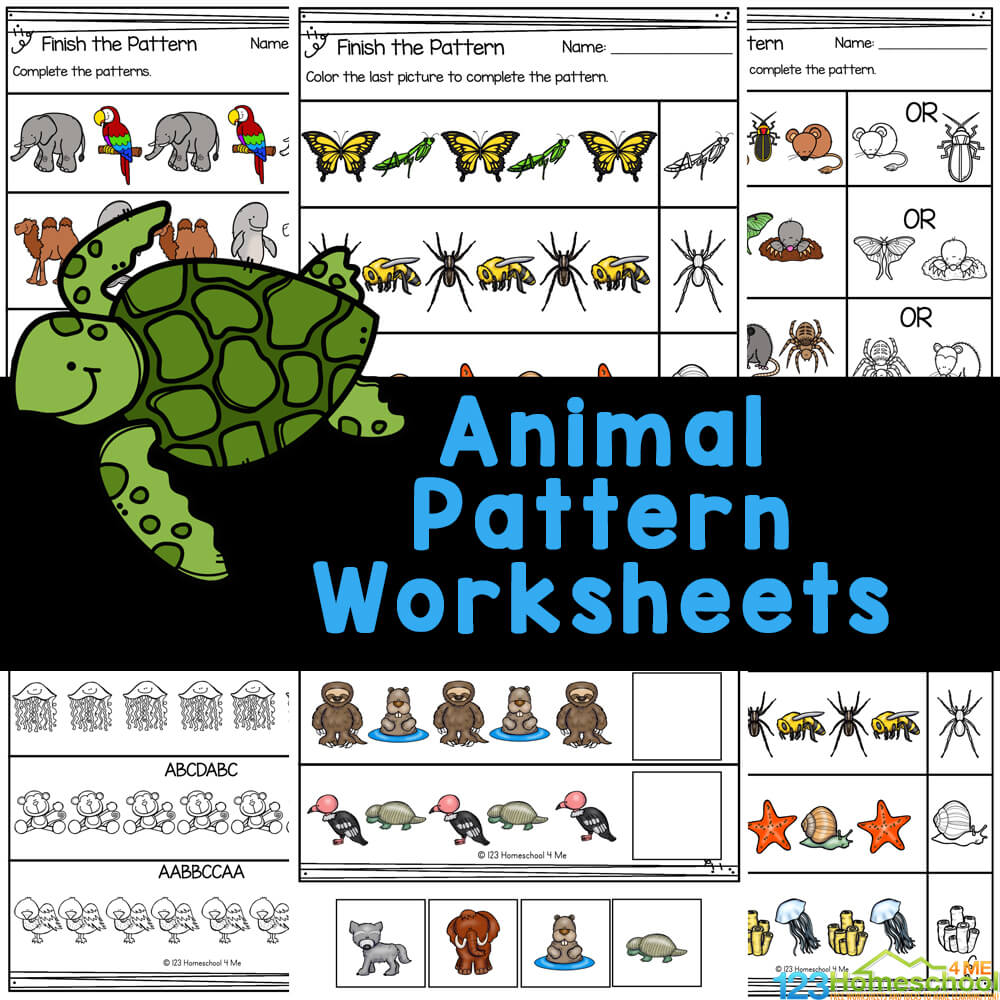 FREE Printable Animal Pattern Worksheets for Kindergarten