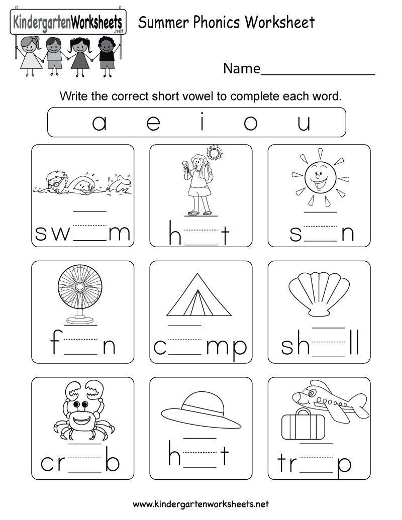 free kindergarten spelling worksheet