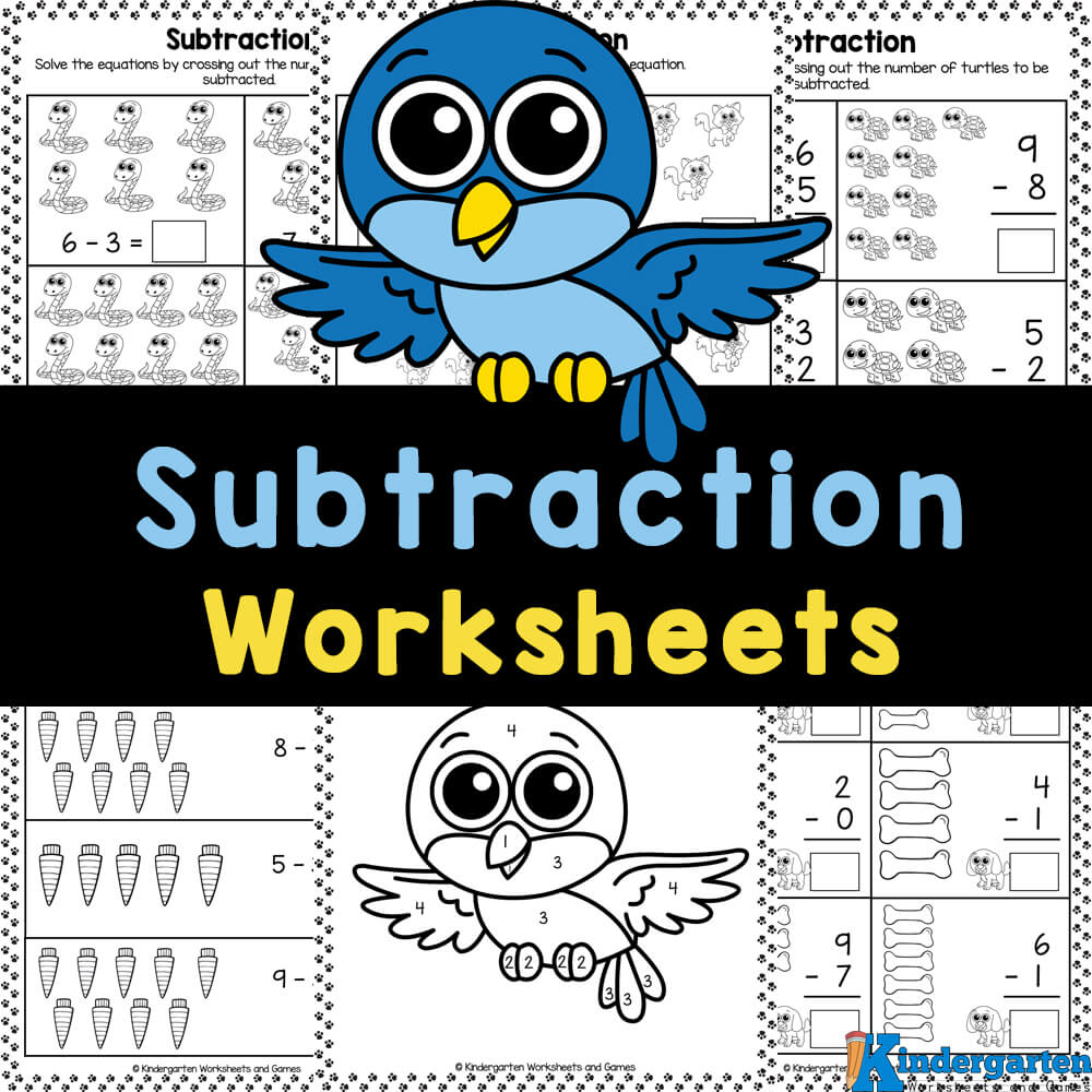 FREE Subtraction Worksheets with Pictures for Kindergarten pdf