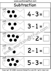 free kindergarten subtraction worksheet