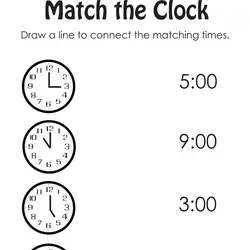 free kindergarten time worksheet