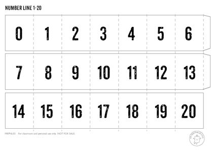 free large printable number line