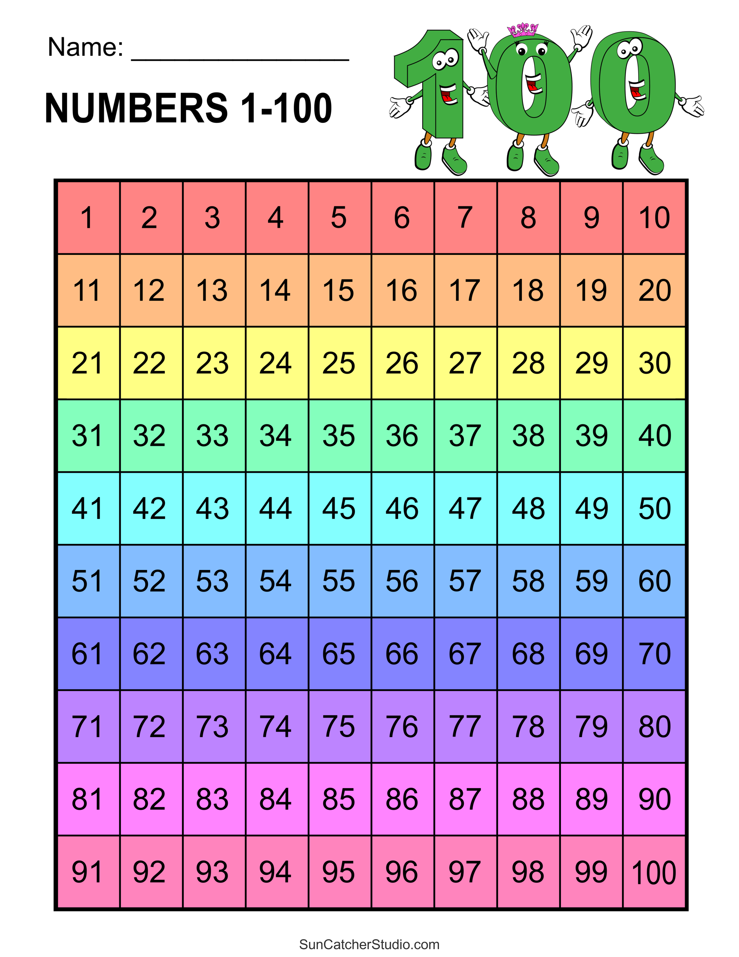 Free Printable Hundreds Charts Numbers 1 To 100 DIY Projects Free Printable Hundreds Charts Numbers 1 To 100 DIY Projects