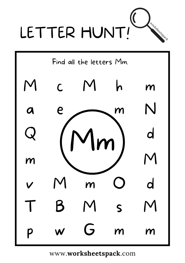 free letter m worksheet