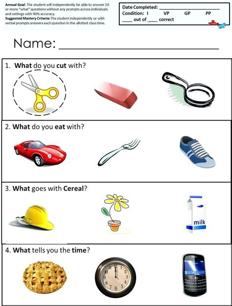 free life skills worksheet for special needs students