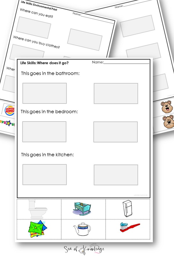 free life skills worksheet for special needs students