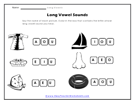 Long Vowel Worksheets